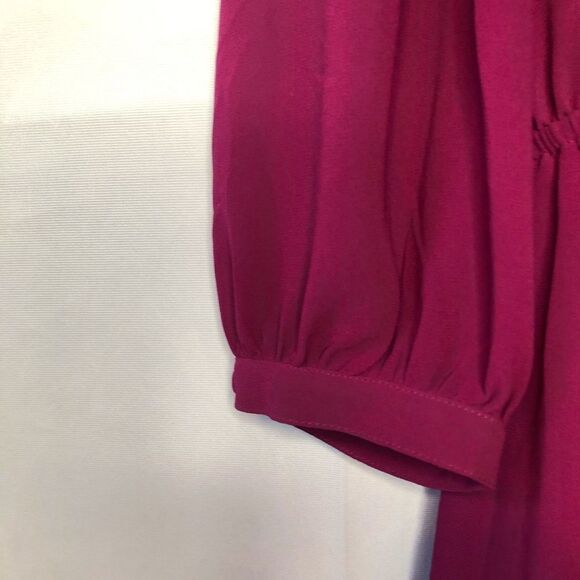 Forever 21 Dark Fuchsia Dress, Elasticized Cuffs. Good work dress. - Picture 3 of 11